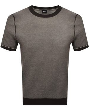 BOSS BUSINESS Boss Nalon Knit T Shirt - Grey
