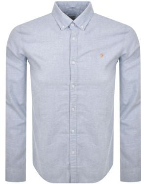 Farah Farah Steen Long Sleeve Shirt Powder - Blue