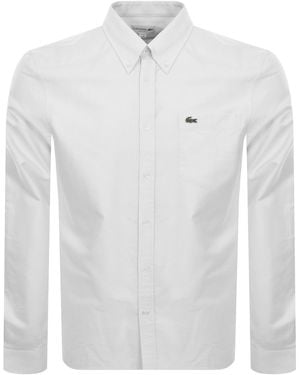 Lacoste Woven Long Sleeved Shirt - White