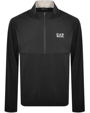 EA7 Half-Zip Nylon Panel Sweatshirt - Black