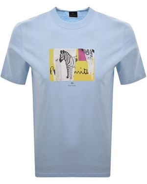 Paul Smith Zebra Graphic T Shirt - Blue