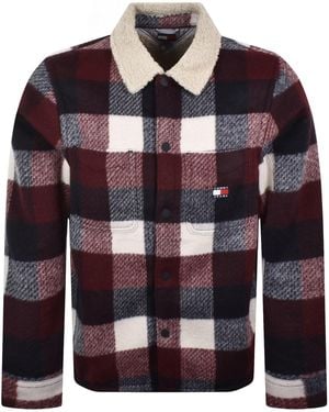 Tommy Hilfiger Check Teddy Overshirt - Red