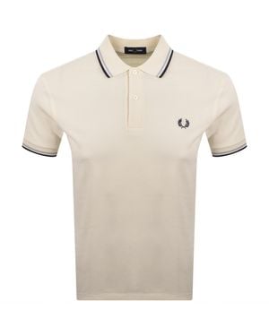 Fred Perry Twin Tipped Polo T Shirt Ecru - Natural