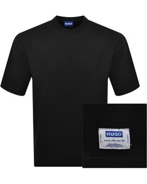 HUGO Nuwaffle T Shirt - Black