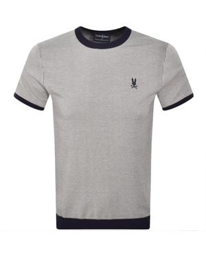 Psycho Bunny Jacquared Knit T Shirt - Gray