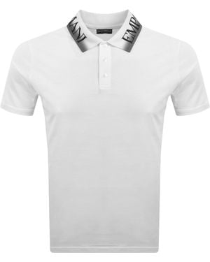 Armani Emporio Ombre Collar Polo T Shirt - White