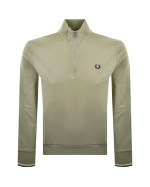 Fred Perry Half Zip Sweatshirt - Green