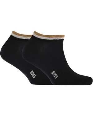 BOSS BUSINESS Boss 2 Pack Iconic Stripe Ankle Socks - Black