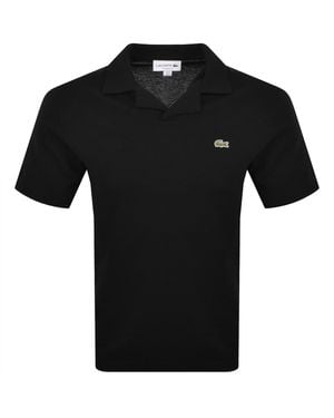 Lacoste Cotton Linen Polo - Black