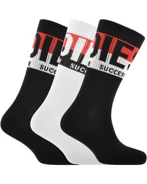 DIESEL Ray 3 Pack Crew Socks - Black