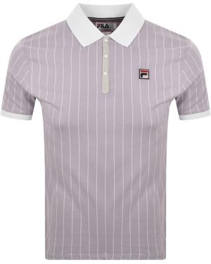 Fila Fila Pinstripe Polo T Shirt - Purple