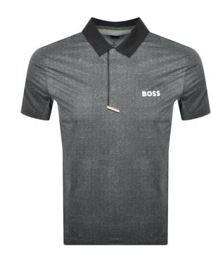 BOSS Boss Paddy Tech Polo T Shirt - Gray