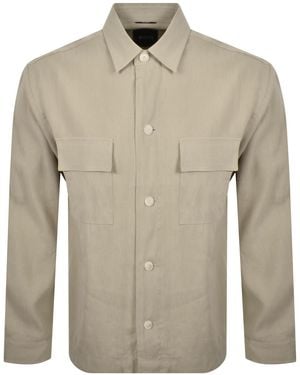 BOSS BUSINESS Boss Cai Linen Blend Shirt - Natural