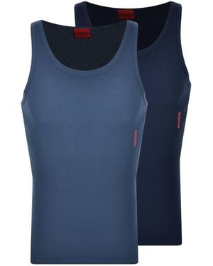 HUGO 2 Pack Cotton Stretch Vests - Blue