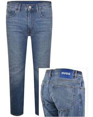 HUGO Ash Mid Wash Slim Fit Jeans - Blue