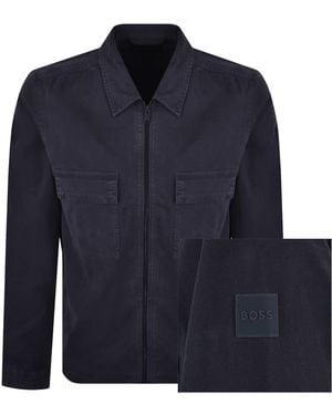 BOSS Boss Lorum Full Zip Overshirt Dark - Blue
