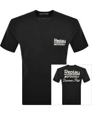 Replay Graphic T Shirt - Black