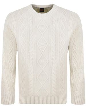 BOSS Boss Arteccio Wool Knit Sweater - White