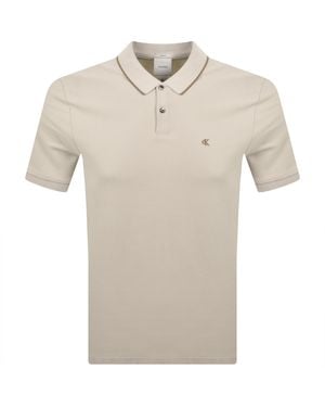 Calvin Klein Refined Pique Polo T Shirt - Natural