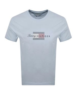 Tommy Hilfiger Script Flag T Shirt - Blue
