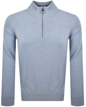 Barbour Half Zip Knit Jumper - Blue