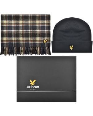 Lyle & Scott Scarf And Beanie Set - Black