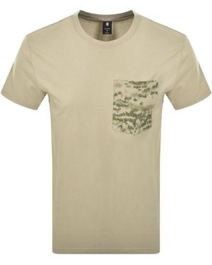 G-Star G-Star Camo Pocket Logo T Shirt - Natural