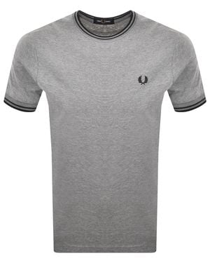 Fred Perry Twin Tipped T Shirt Stone Marl - Gray