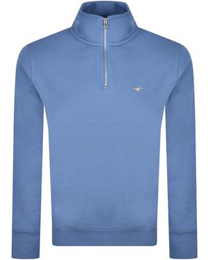 GANT Shield Reg Shield Half Zip Sweatshirt - Blue