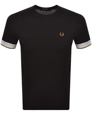 Fred Perry Twin Tipped Cuff T Shirt - Black