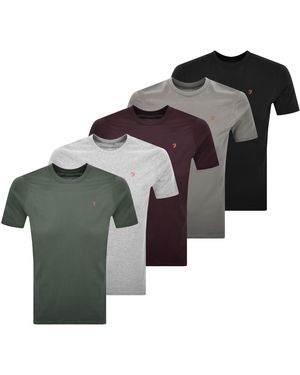 Farah Farah Lounge 5 Pack Wardlow T Shirts - Multicolour