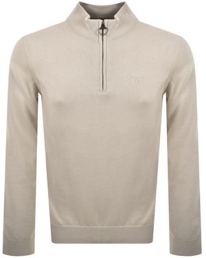 Barbour Half Zip Knit Jumper - Grey
