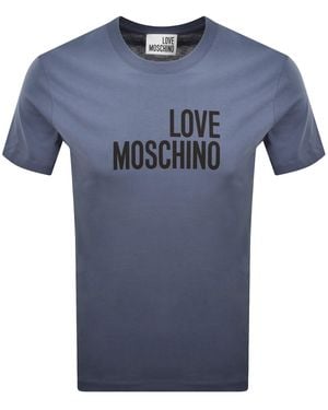Moschino Graphic T Shirt - Blue