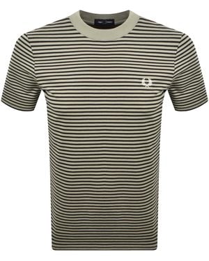 Fred Perry Fine Stripe T Shirt - Green
