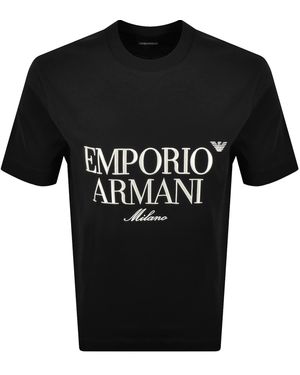 Armani Emporio Crew Neck Logo T Shirt - Black