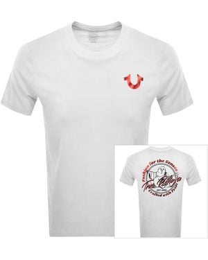 TRUE RELIGION Marker Script Buddha T Shirt - White