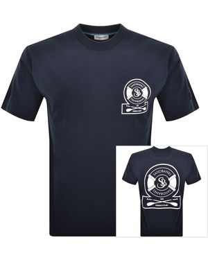 Sandbanks Paddle Club Logo T Shirt - Blue