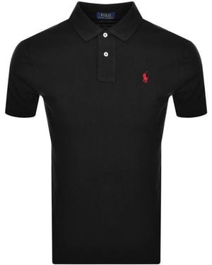 Ralph Lauren Slim-Fit Pique Polo Shirt - Black