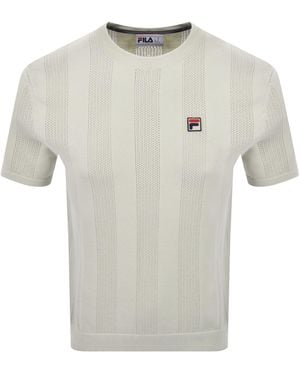 Fila Fila Corrado Knitted Panel T Shirt - Grey