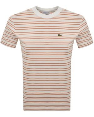 Lacoste Stripe T Shirt - Natural