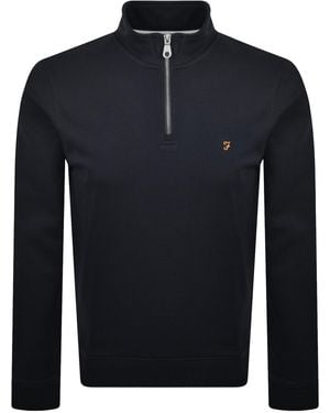 Farah Farah Arnold Quarter Zip Sweatshirt - Blue