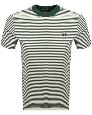 Fred Perry Fine Stripe T Shirt - Green