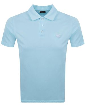 Armani Emporio Short Sleeved Polo T Shirt - Blue