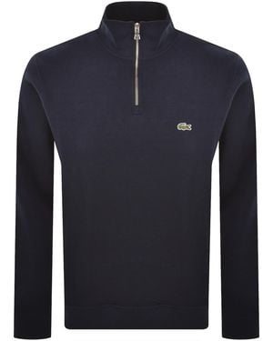 Lacoste Half Zip Logo Sweatshirt - Blue