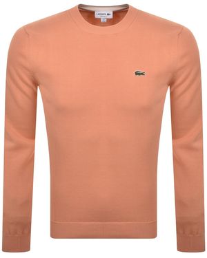 Lacoste Crew Neck Knit Jumper Coral - Orange