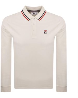 Fila Monte Long Sleeve Polo T Shirt - White