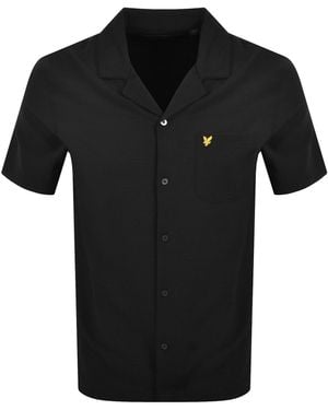 Lyle & Scott Crinkle Resort Shirt - Black