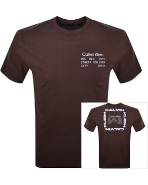 Calvin Klein Jeans Graphic T Shirt Rich - Brown