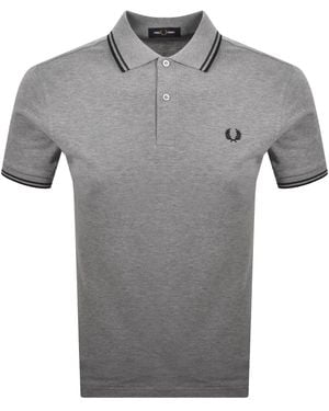 Fred Perry Twin Tipped Polo T Shirt - Grey