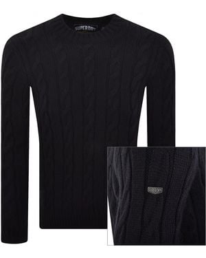 Superdry Jacob Cable Knit Sweater - Black